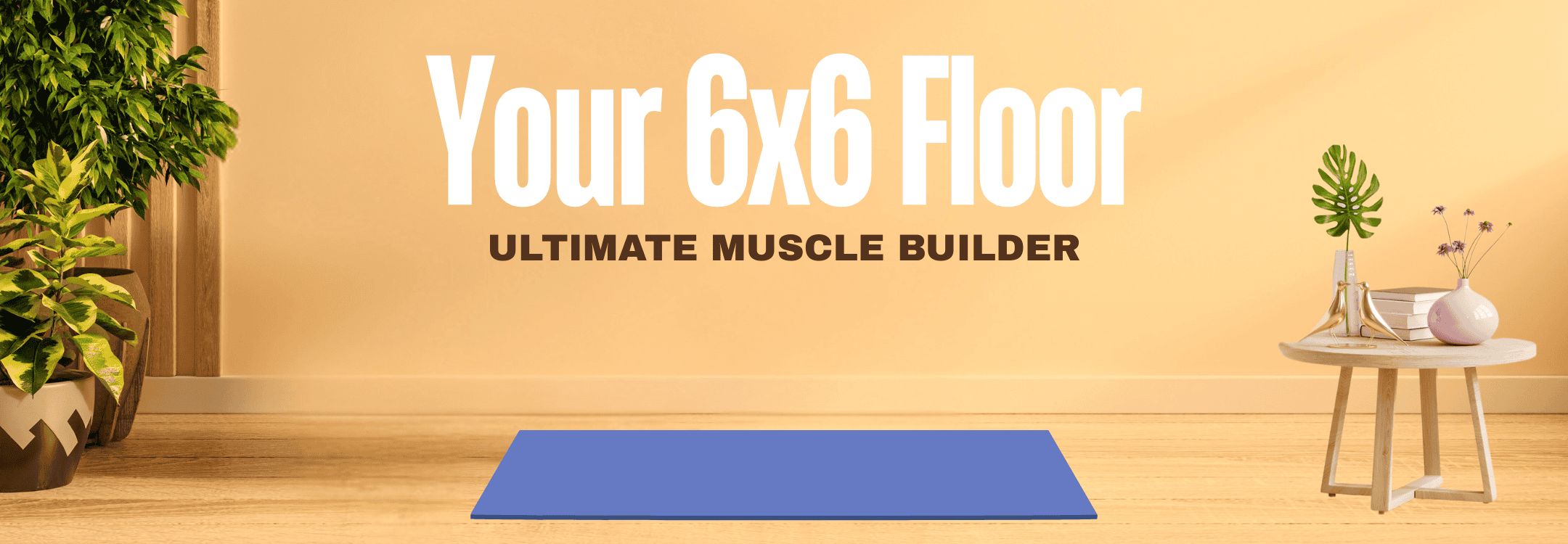 Yoga mat placed on the floor, symbolizing the essential foundation for muscle-building yogic practices
