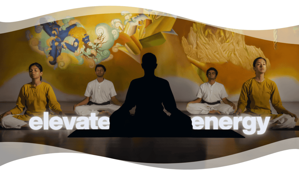 People meditating in a yogic setting, cultivating inner cleanliness, balance, and energy through Soucha practices